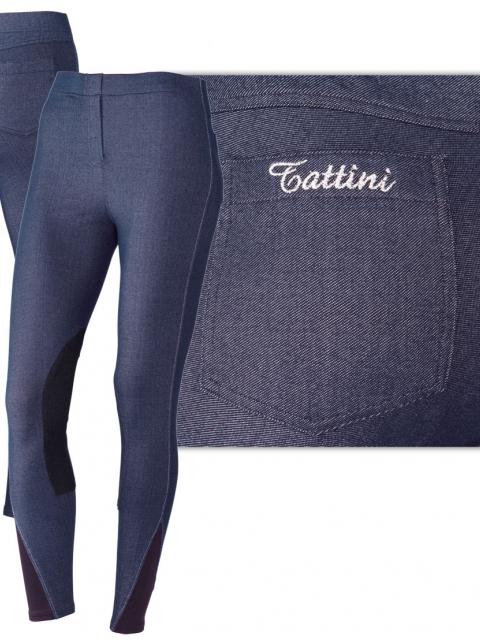 <p>Leggings In Jeans Di Maglina Stretch Donna TATTINI</p><p>75% cotone, 20% polyestere, 5% spandex, 350 gr. <br>Con finta patta sul davanti, toppa al ginocchio in suede Daewoo, inserto elasticizzato a triangolo alla caviglia, taglio jeans a due tasche posteriori, cuciture a contrasto e ricamo Tattini su tasca posteriore.</p>